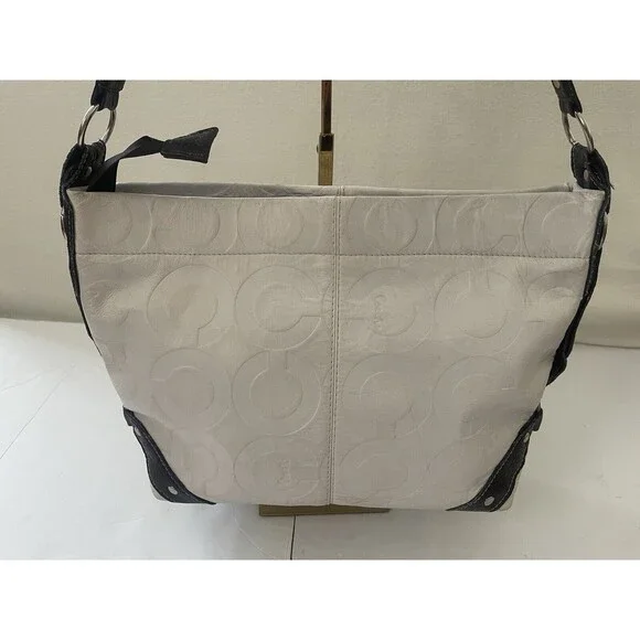 Coach Women’s White Shoulder Bag Dark Brown Strap Please Read - Picture 14 of 16